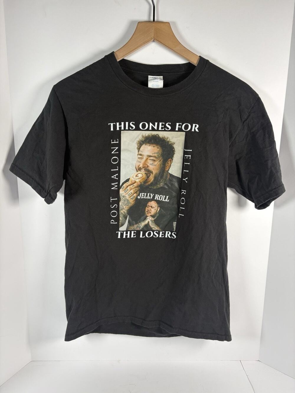Post Malone Jelly Roll Big Ass Stadium Tour 2025 T Shirt Black Concert Tee Small